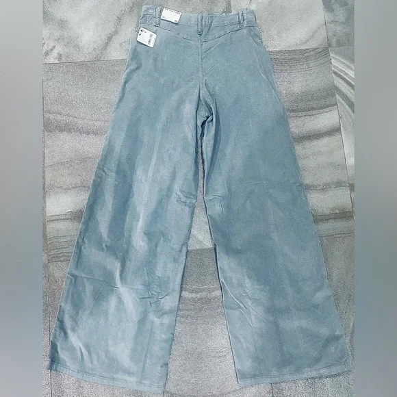 Free People Grey Wide Leg Light Corduroy pants Size 28 NWT - Picture 4 of 4